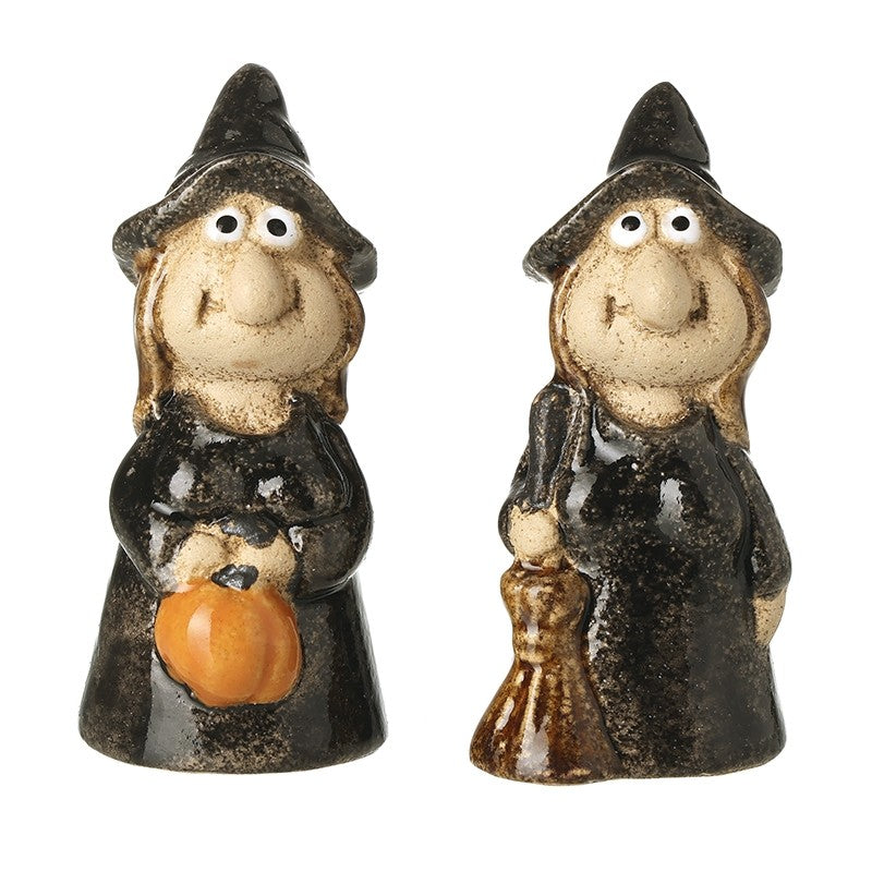 Ceramic Witch With Broom or Pumpkin