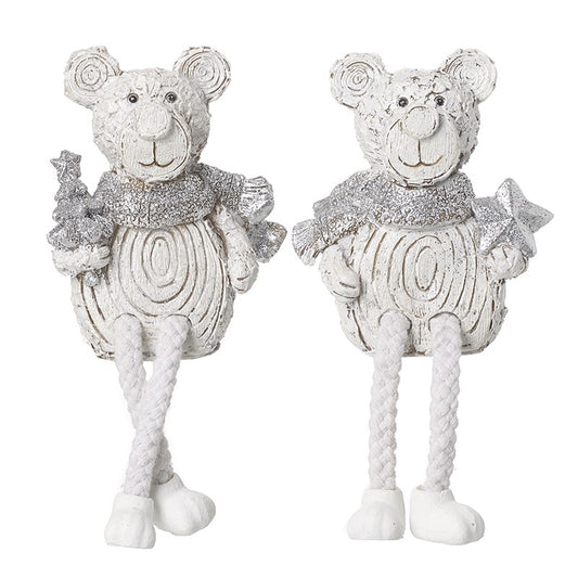 Resin Sitting Bear With Rope Legs
