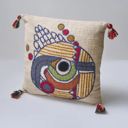 Embroidered Abstract Design Cushion with filler