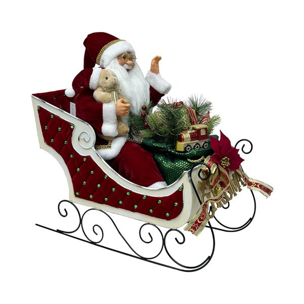 Animated Music Santa Sleigh 60cm