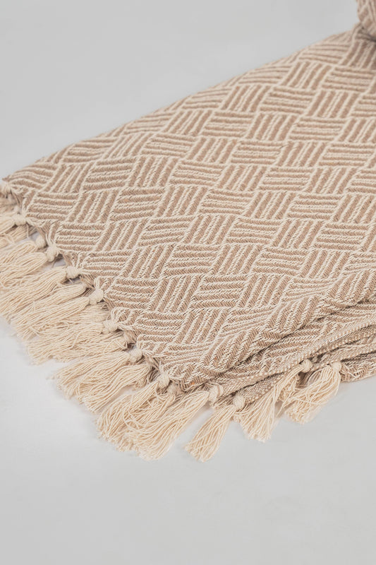 Soft-recycled Handwoven Throw - Taupe