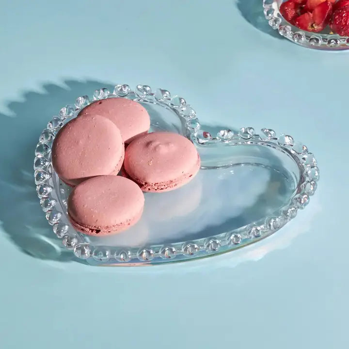 Heart Collection Heart Glass Side Plate, 18cm, Clear