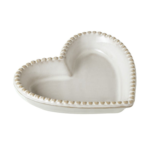 White Ceramic Heart Plate