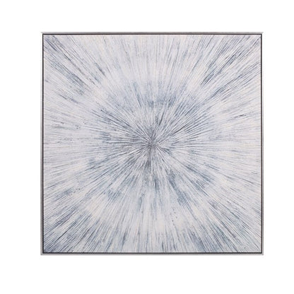 Blue Glitter Abstract Canvas 76x76cm