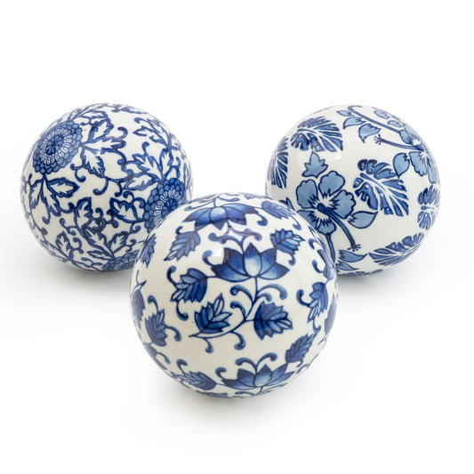 Single Sumatra Blue & White Assorted Large Decorative Ball 10cm