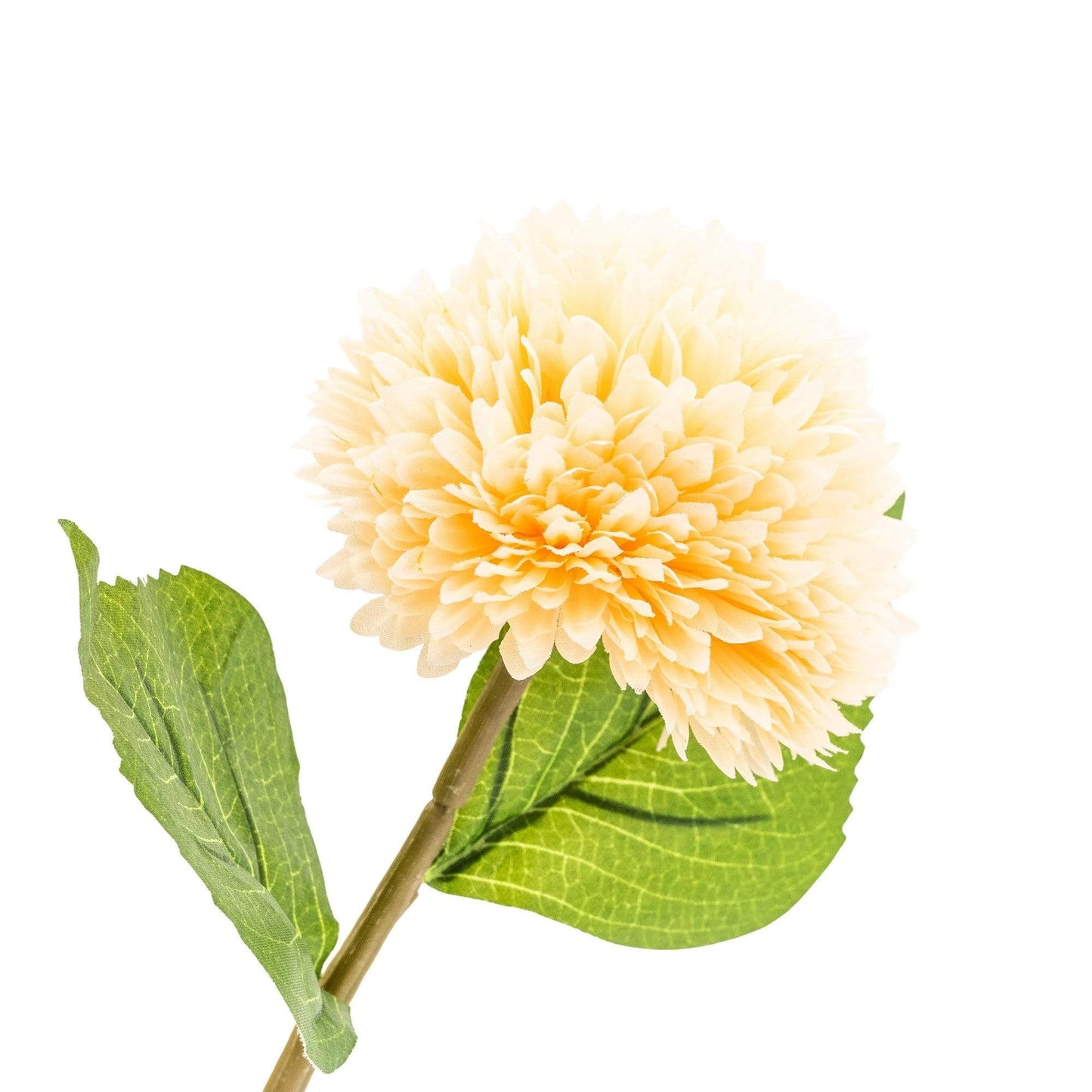 Single Stem Faux Chrysanthemum Two Tone Light Peach 42cm