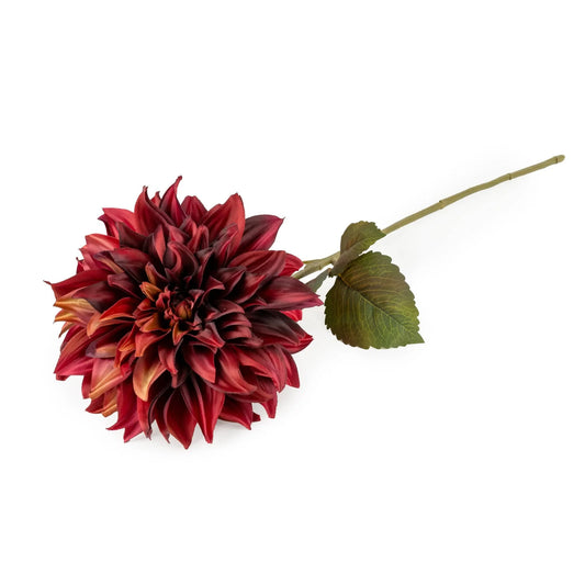 Artificial Dahlia Stem - Burgundy - 74cm
