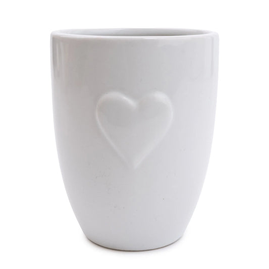 Bathroom Tumbler Embossed Heart White