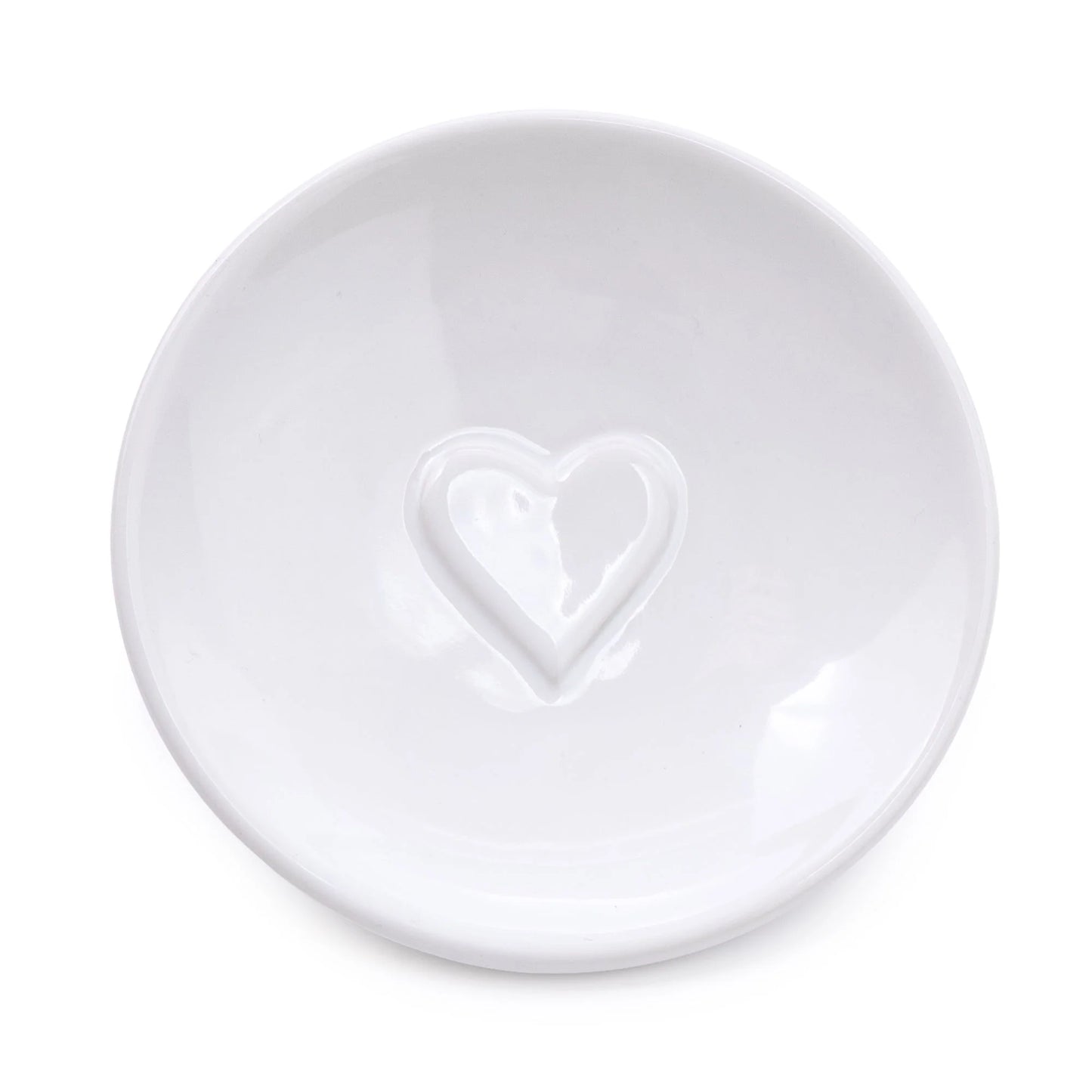 Bathroom Soap Dish Embossed Heart White