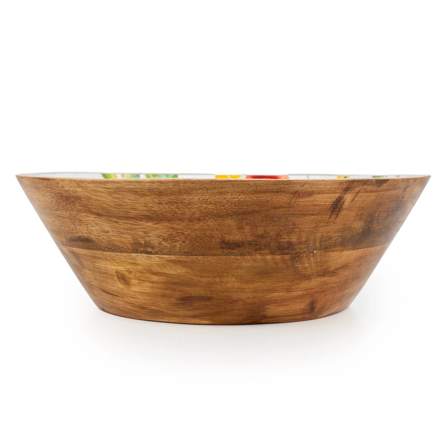 Large Mango Wood Bowl - Tomatoes