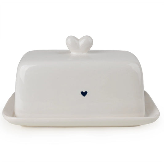 Blue Heart Butter Dish