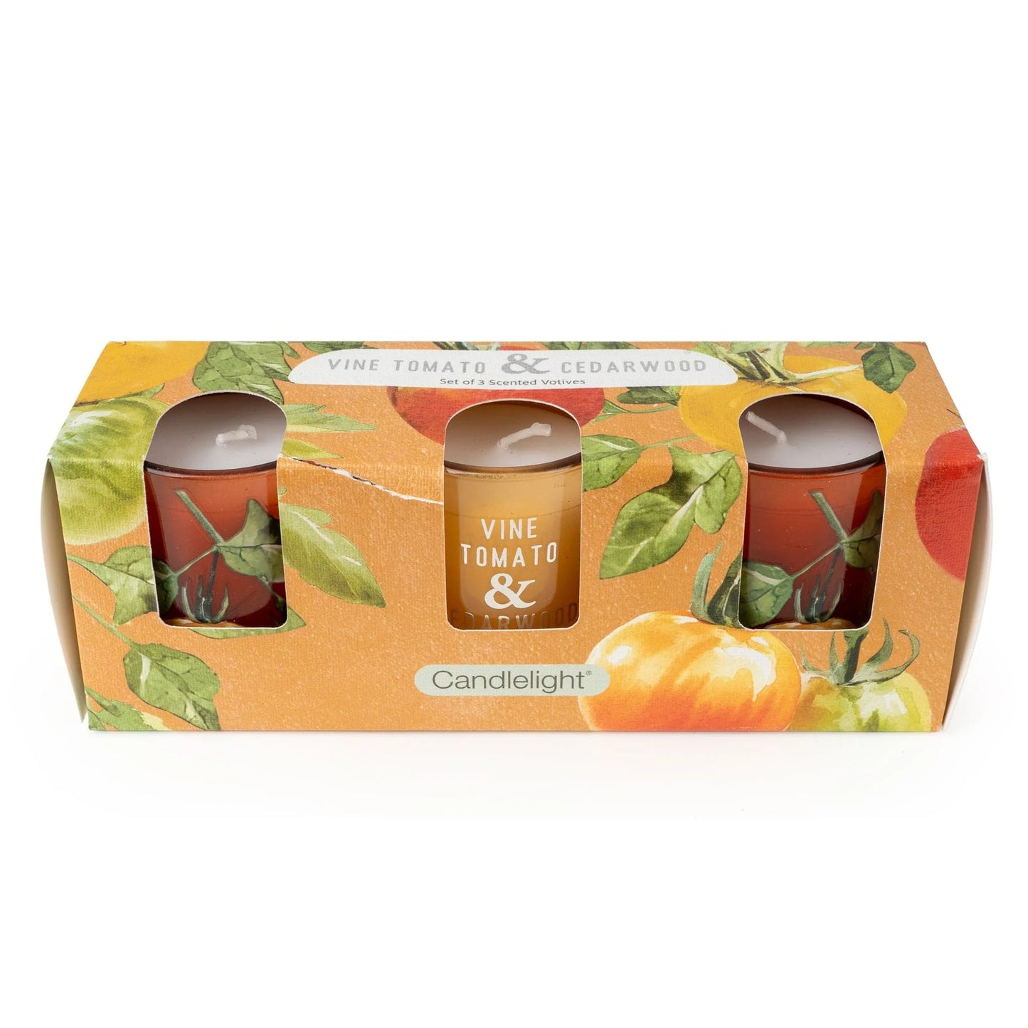 Set of 3 Votive Candles - Vine Tomato & Cedarwood