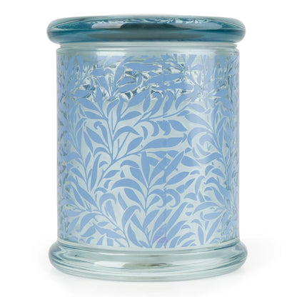 Jeff Banks Large Lidded Candle Jar - Leafy Trellis Blue