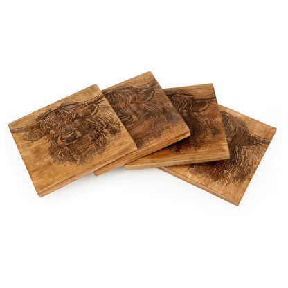 Set of 4 Coasters - Highland Cow
