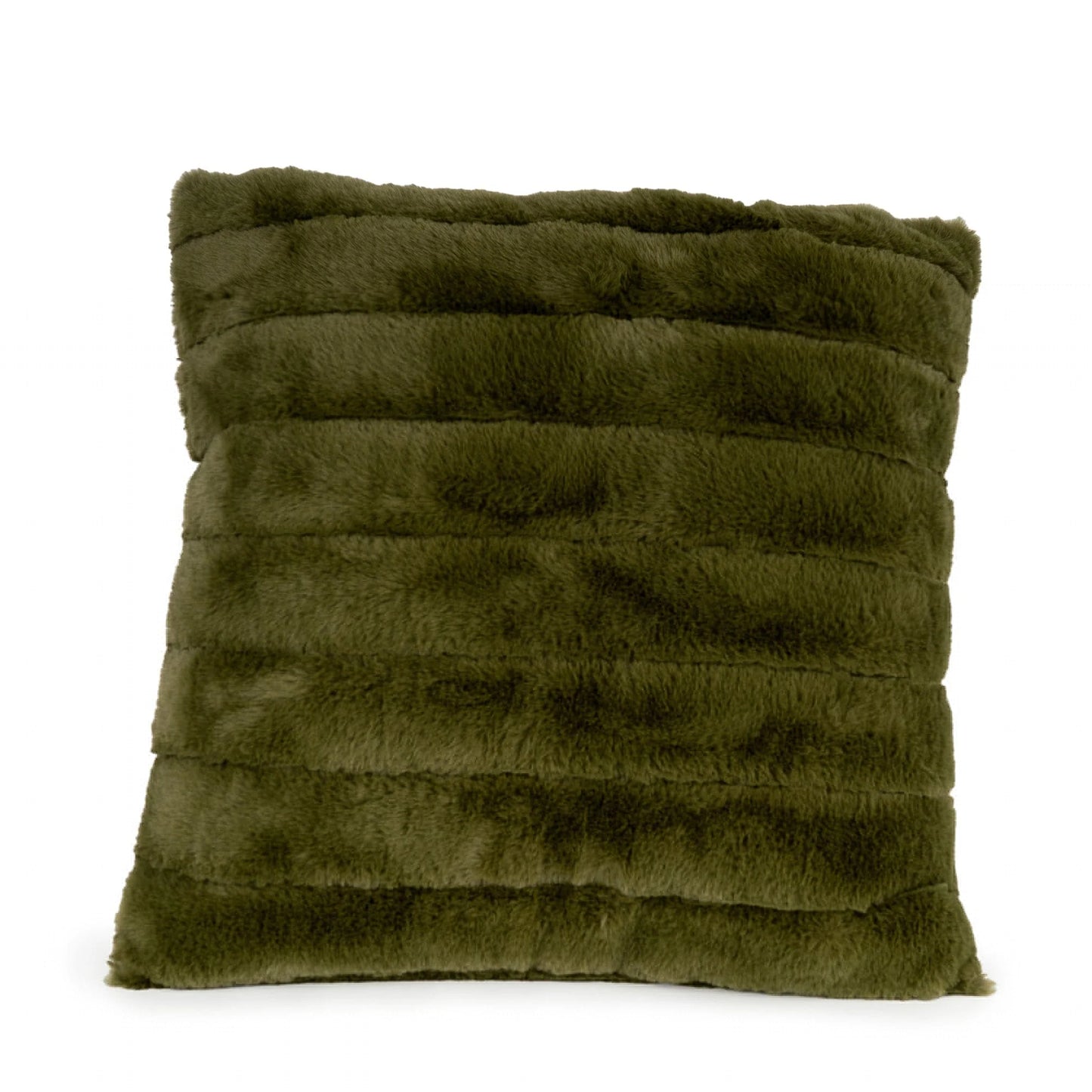 Square Cushion - Faux Fur Olive Green