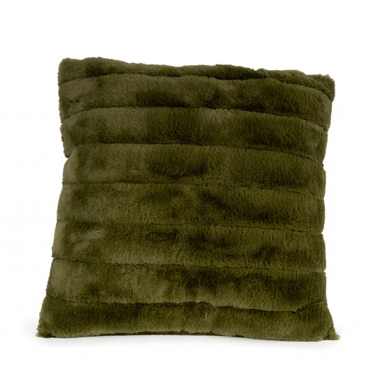 Square Cushion - Faux Fur Olive Green