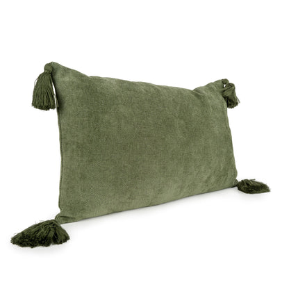 Tasseled Rectangular Cushion - Green