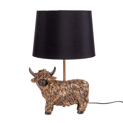 Lamp Base & Shade - Highland Cow