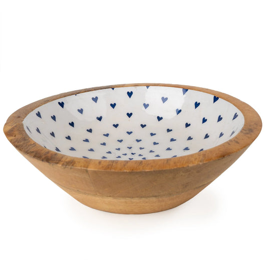 Large Mango Wood Bowl - Heart