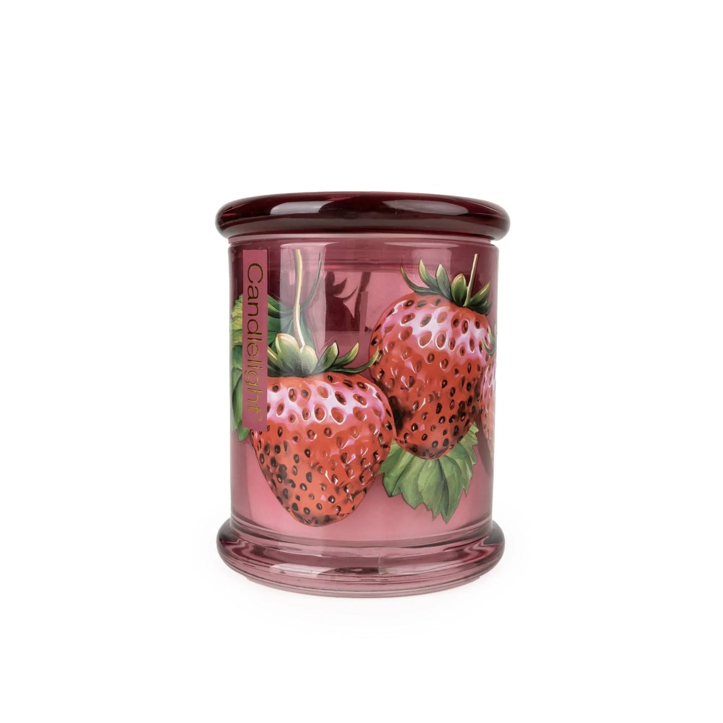 Large Glass Lidded Jar - Wild Strawberry & Rhubarb