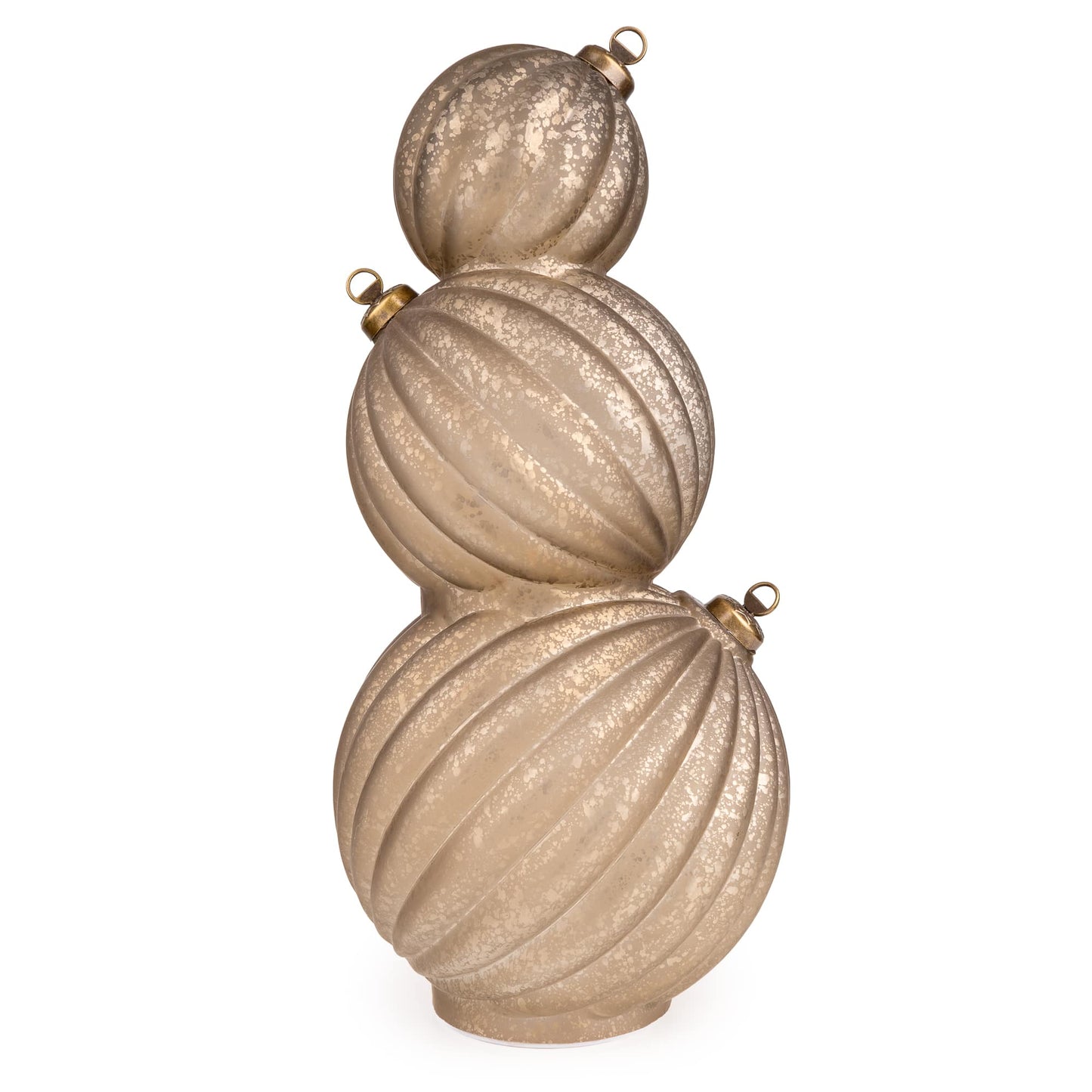 3 Stacking Glass Baubles with LED Lights - Champagne