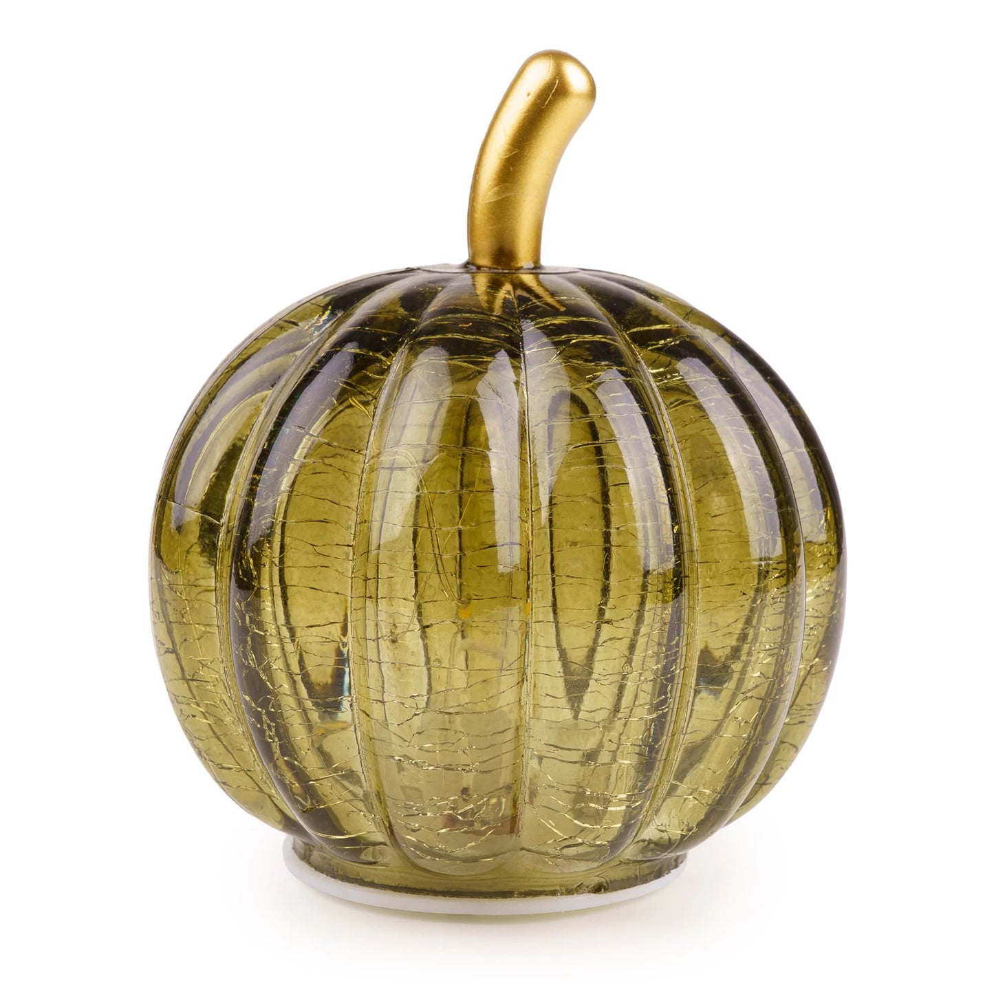 Small LED Glass Pumpkin - Green