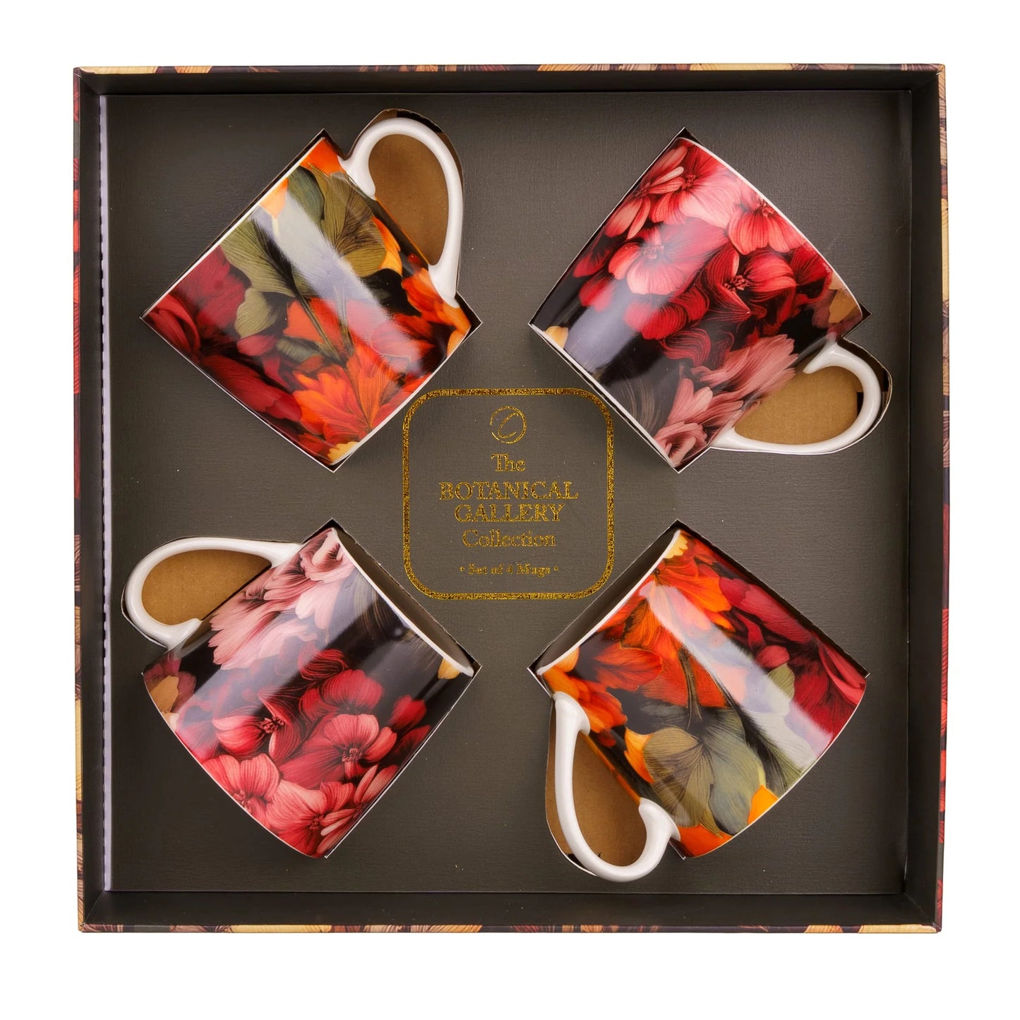 Set of 4 Mugs in Gift Box - Botanical Gallery
