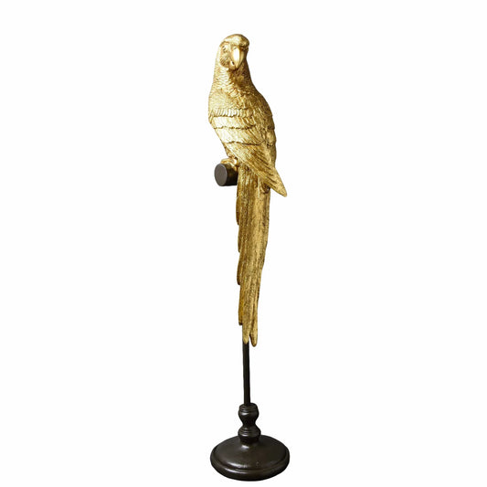 64cm Parrot Ornament on Stand - Gold
