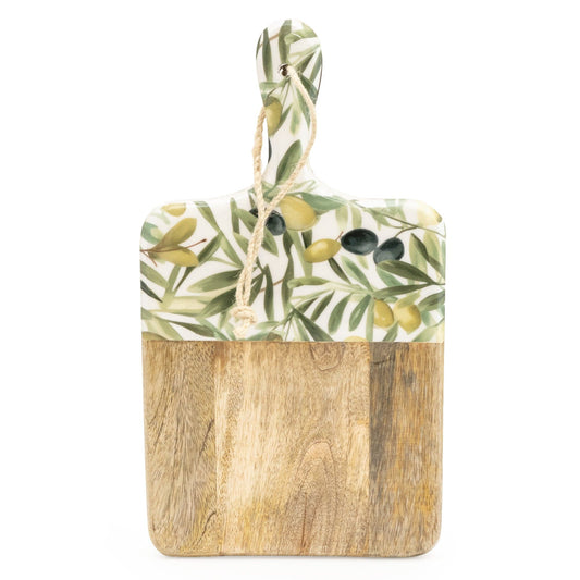 Handcrafted Serving Paddle Board Mango Wood - Olives