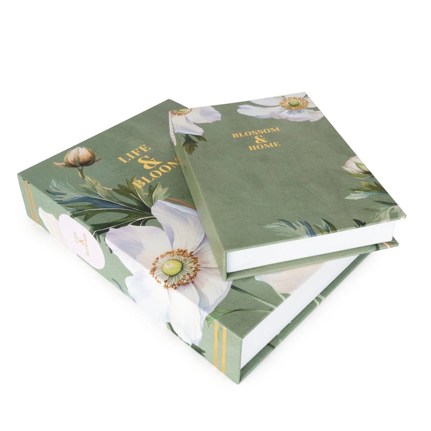 Set of 2 Storage Boxes - White Poppy