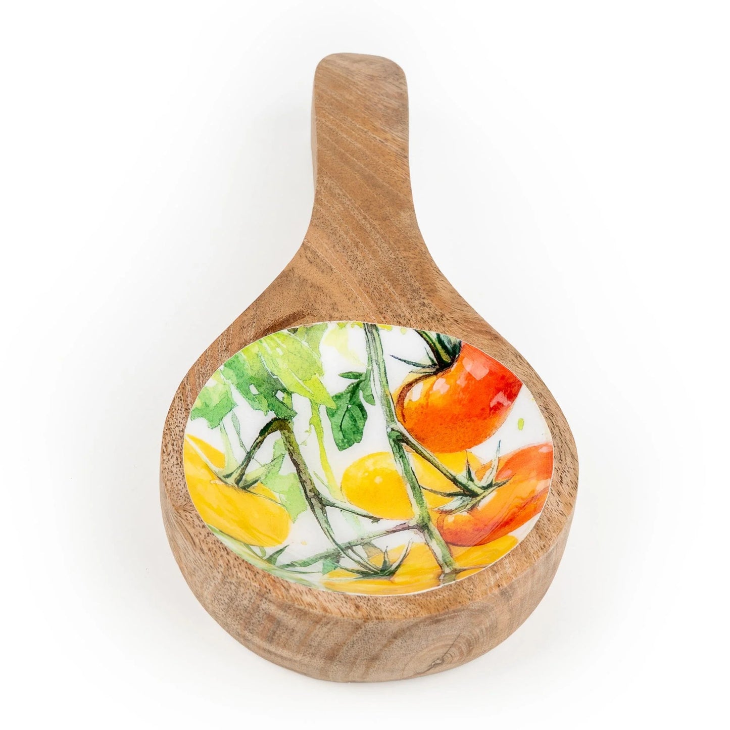 Spoon Rest Mango Wood - Tomatoes