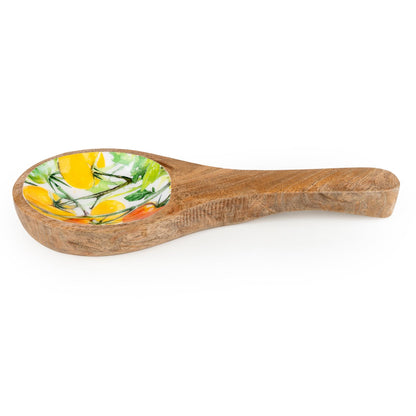 Spoon Rest Mango Wood - Tomatoes