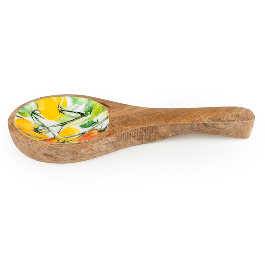 Spoon Rest Mango Wood - Tomatoes