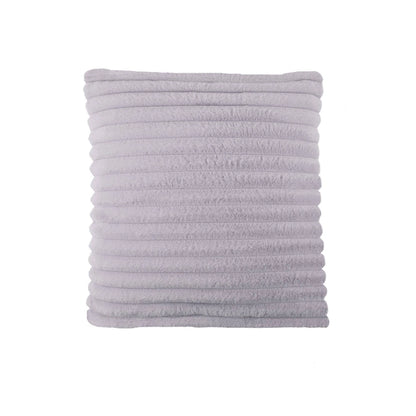 Luxurious Faux Fur Ribbed Cushion - Grey