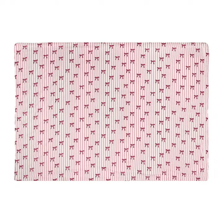 Bows Sherpa Fleece Throw Silk Pink