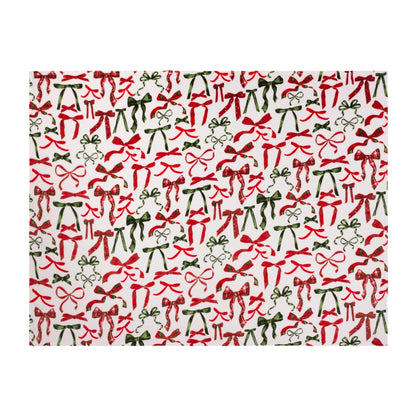 Festive Bows Printed Fleece Throw