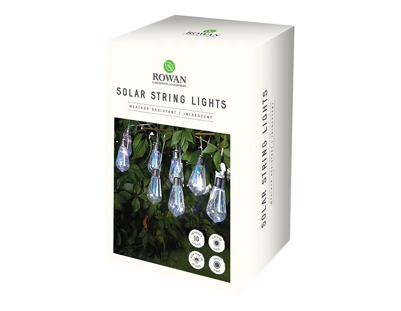 10 Solar Iridescent Light Bulb String Lights