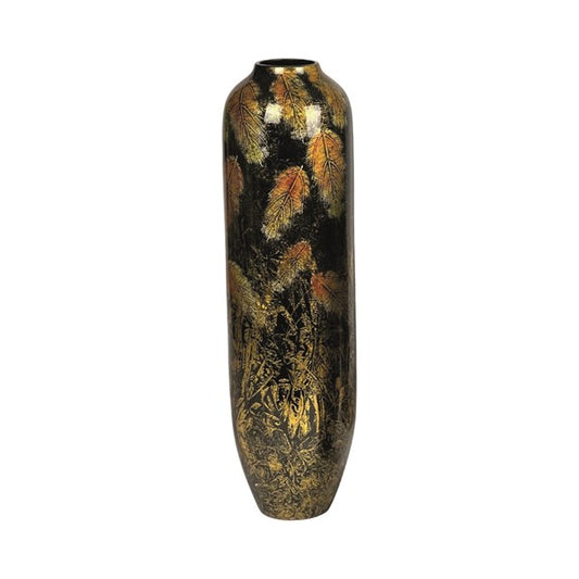Gold Leaf Tall Narrow Vase 50cm