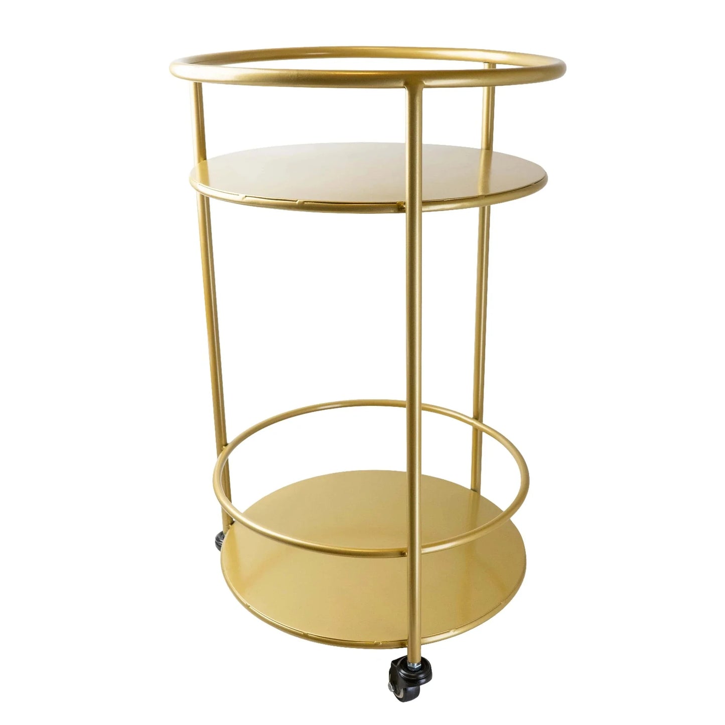 Round Metal Gold Drinks Trolley