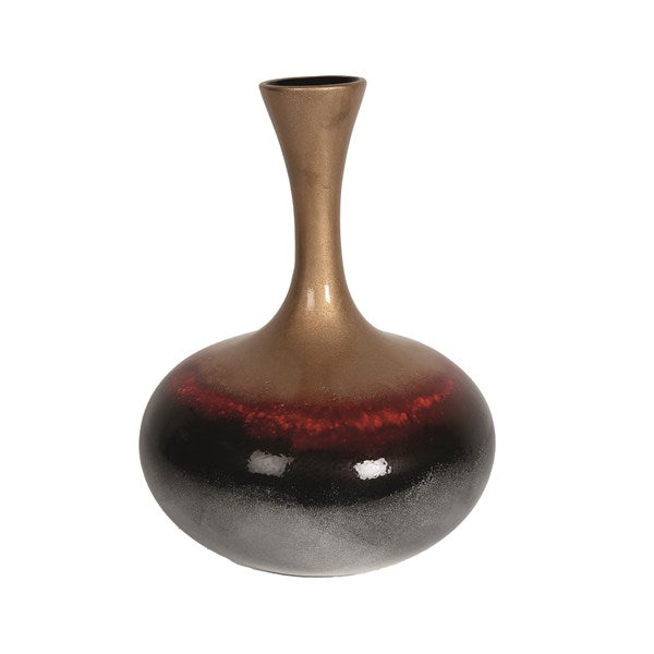 Multi Coloured Ombre Vase with Narrow Gold Neck 33.5cm