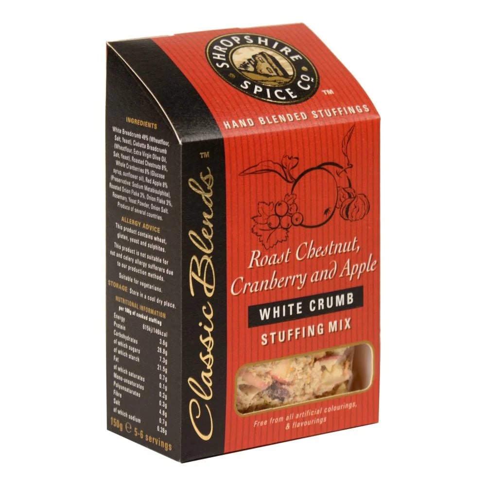 Shropshire Spice Co Roast Chestnut, Cranberry & Apple White Crumb Stuffing Mix 150g