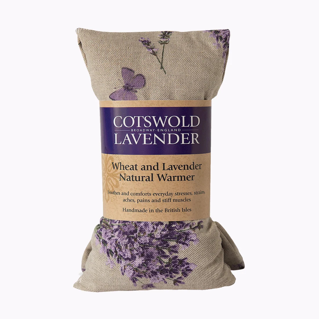 Cotswold Lavender Print Linen Wheat Warmer Wrap