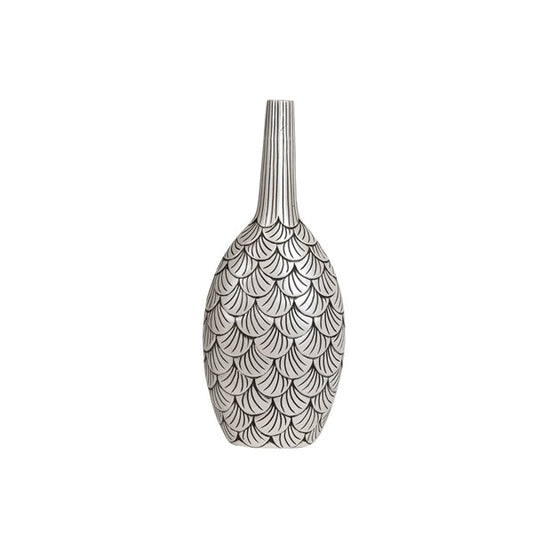 White Overlapping Scalloped Vase 50cm